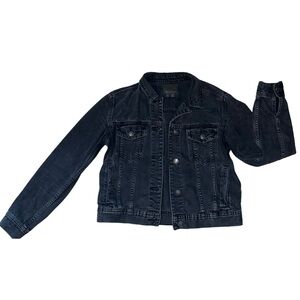 American Eagle Distressed Black Denim Jacket
